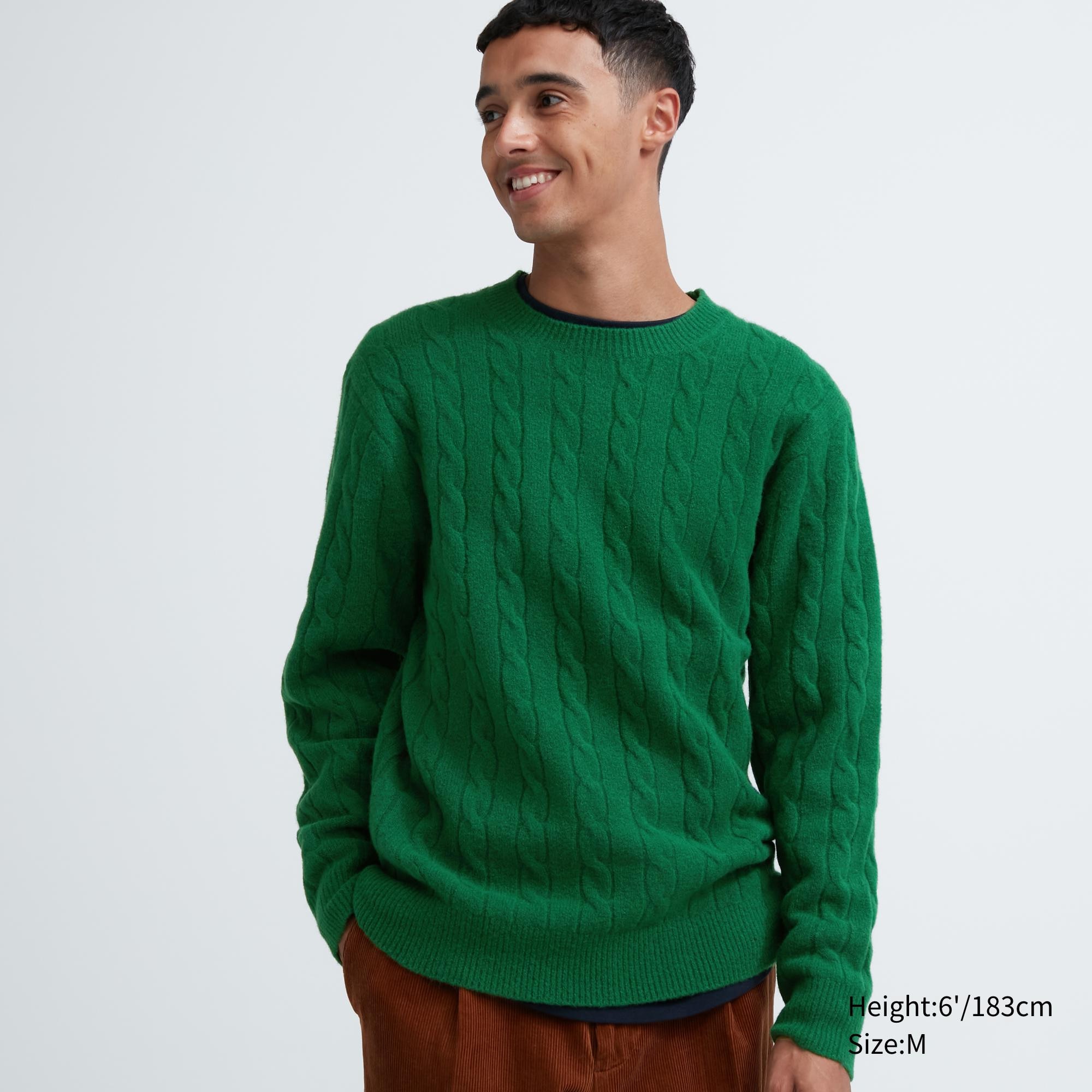 Souffle Yarn Cable Crew Neck Long-Sleeve Sweater | UNIQLO US