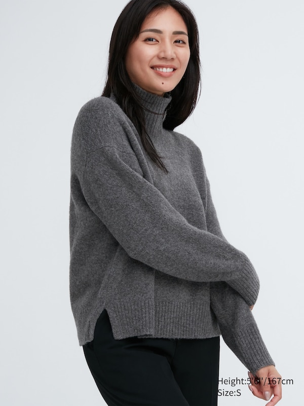 Souffle Yarn High Neck Long-Sleeve Sweater | UNIQLO US