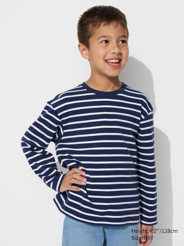 Soft Brushed Striped Crew Neck Long-Sleeve T-Shirt | UNIQLO US