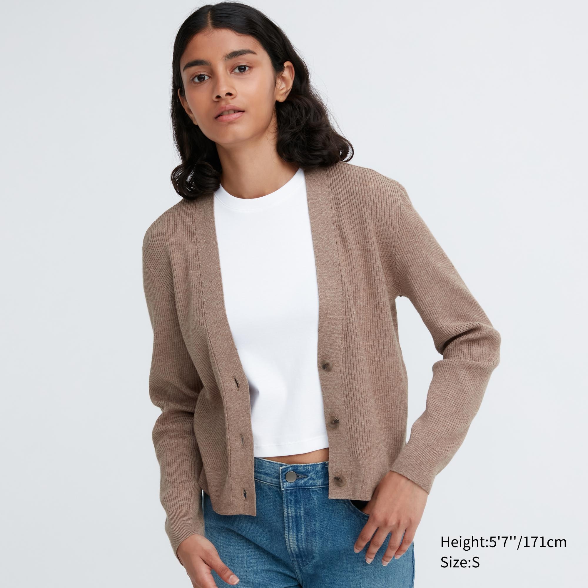 Ribbed Knit Trumpet Sleeve Cardigan - Women - Ready-to-Wear