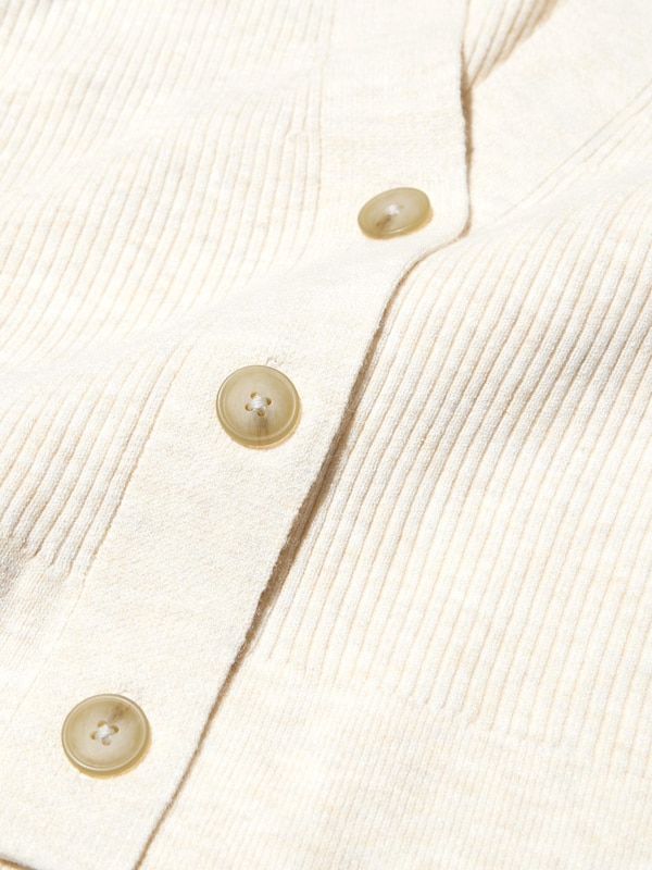 Washable Knit Ribbed Cardigan