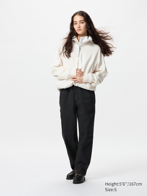Cotton Relaxed Ankle Pants | Denim