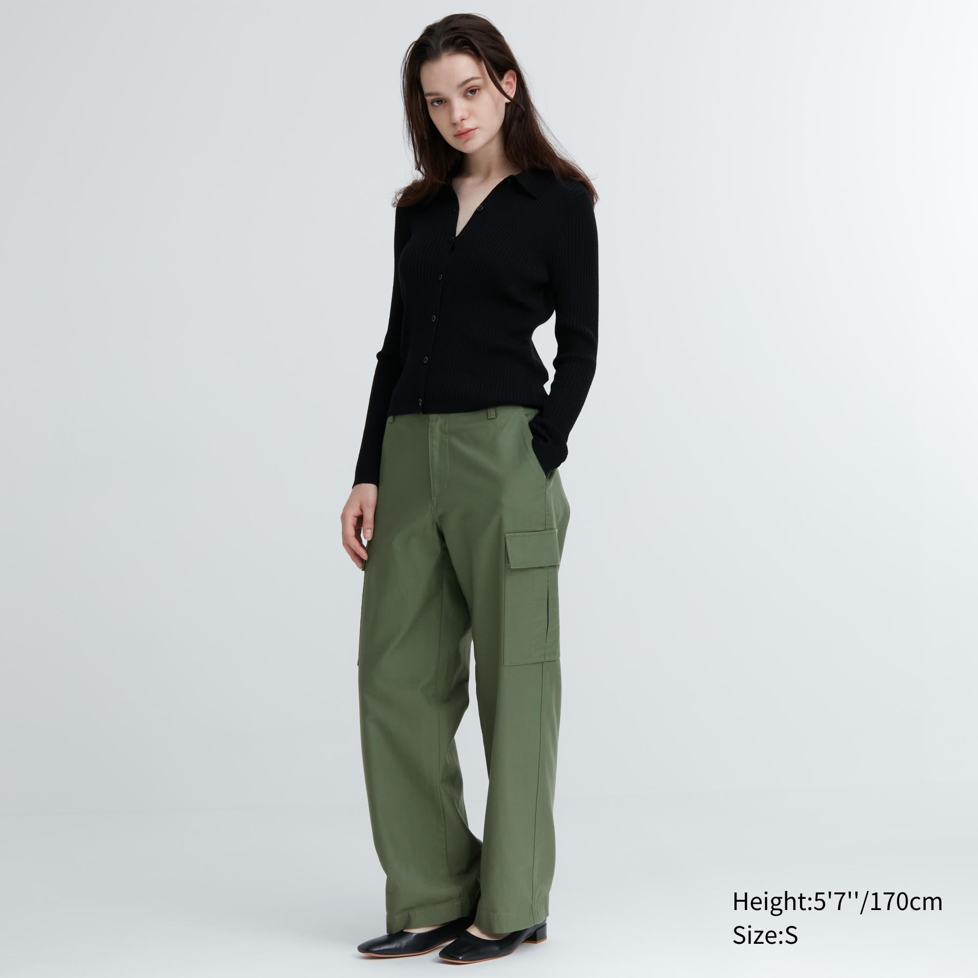 Check styling ideas for「Rayon Short-Sleeve Blouse、Wide Straight Cargo Pants」