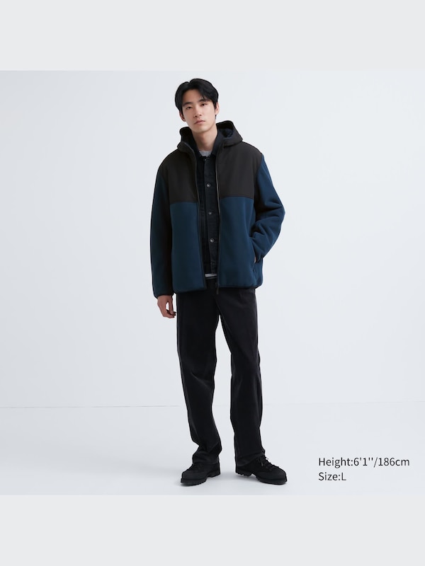Windproof Outer Fleece Full-Zip Hoodie (Color Block)