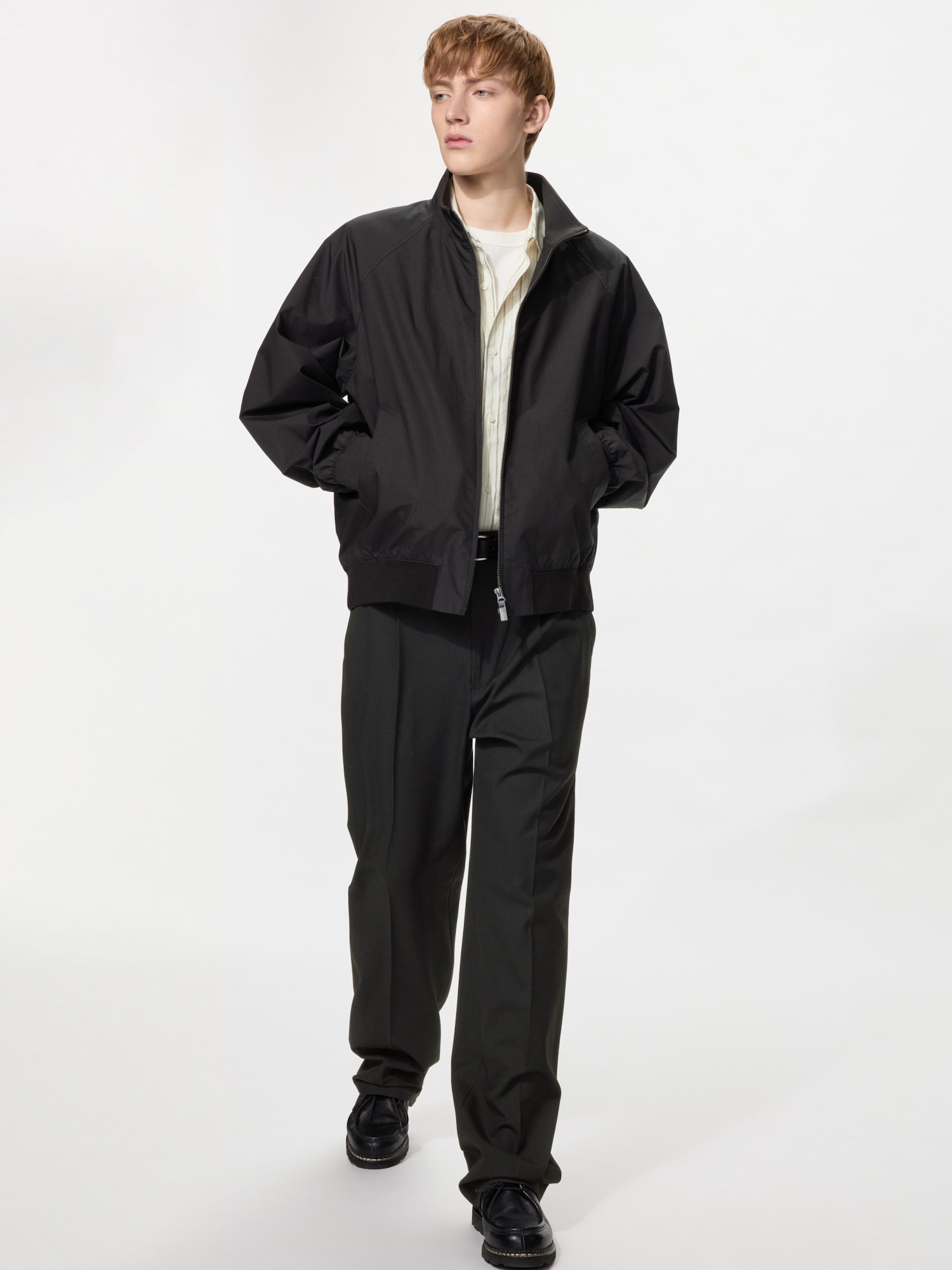 UNIQLO Men's Pleated Wide Pants Tall, Black, Large