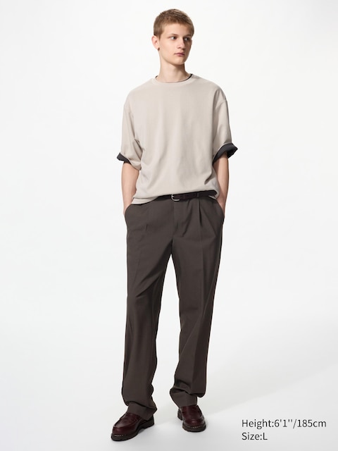 Широкие брюки в складку Uniqlo | Высокие