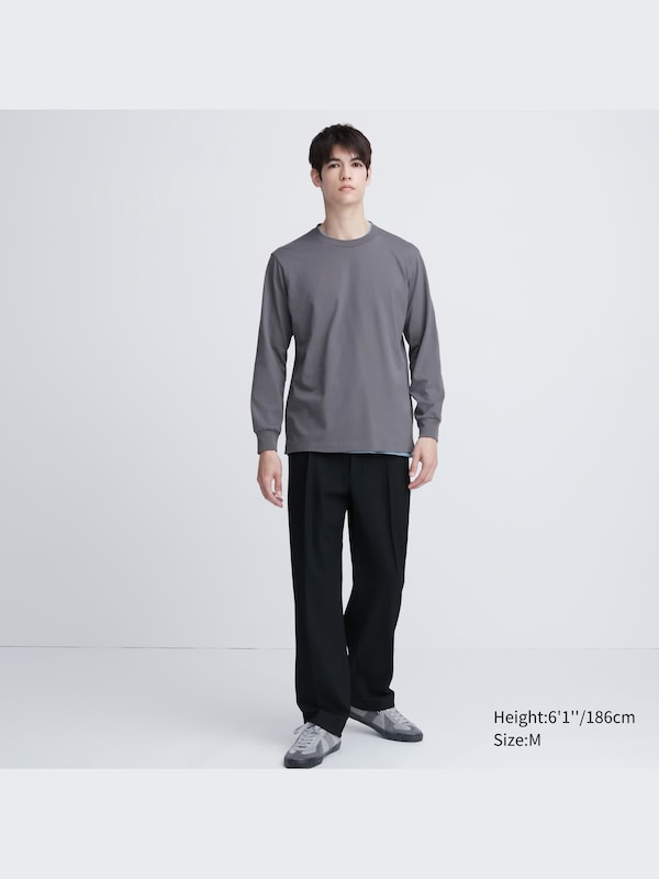 AIRism Cotton UV Protection Crew Neck Long-Sleeve T-Shirt