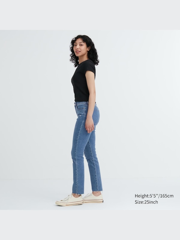 Ultra Stretch Distressed Jeans (Mid-Rise)
