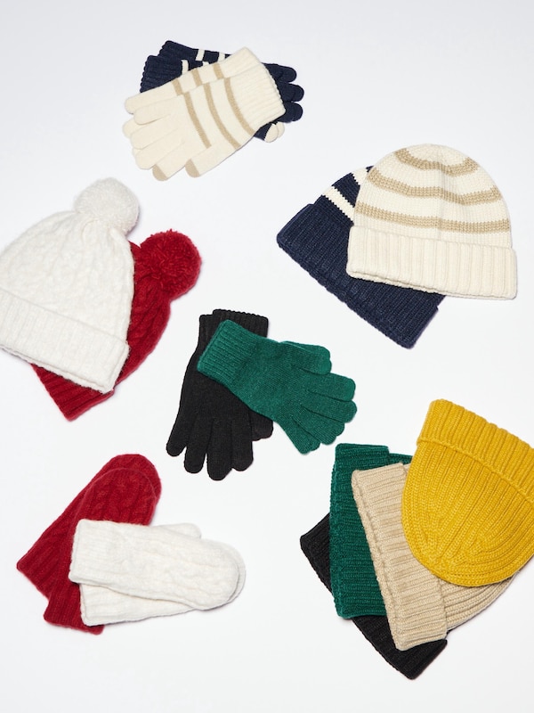 HEATTECH Striped Knitted Gloves