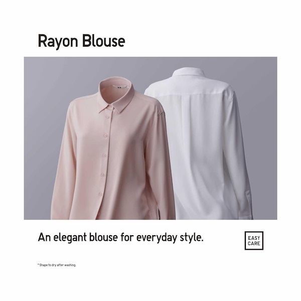 Rayon Printed Long-Sleeve Blouse | UNIQLO US