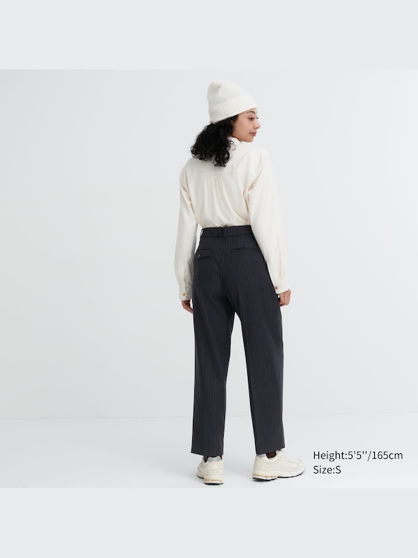 HEATTECH Pleated Tapered Pants (Stripe)