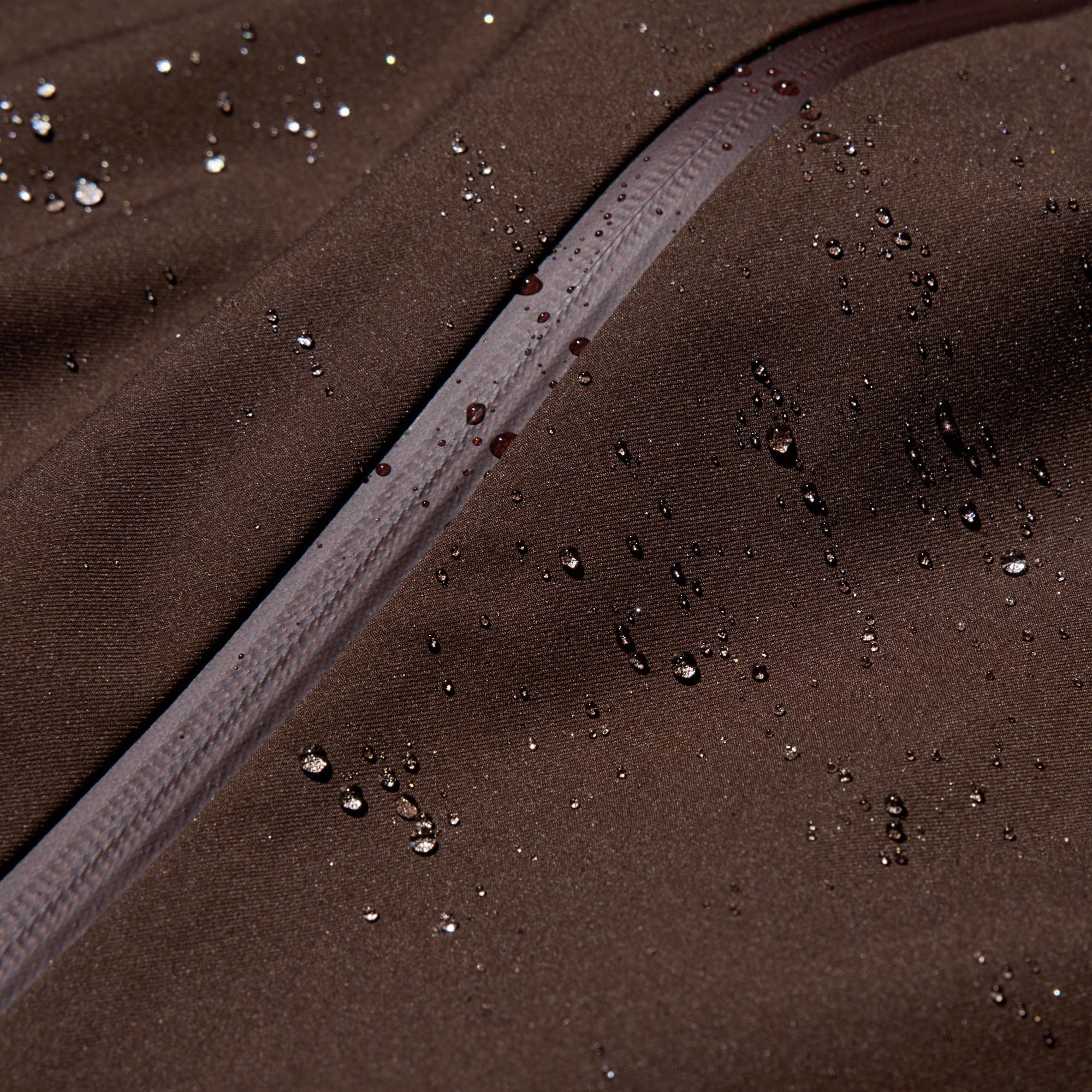 Contouring, high-performance fabric is windproof and water breathable. Water-repellent finish protects against light rain. *The finish is not permanent.