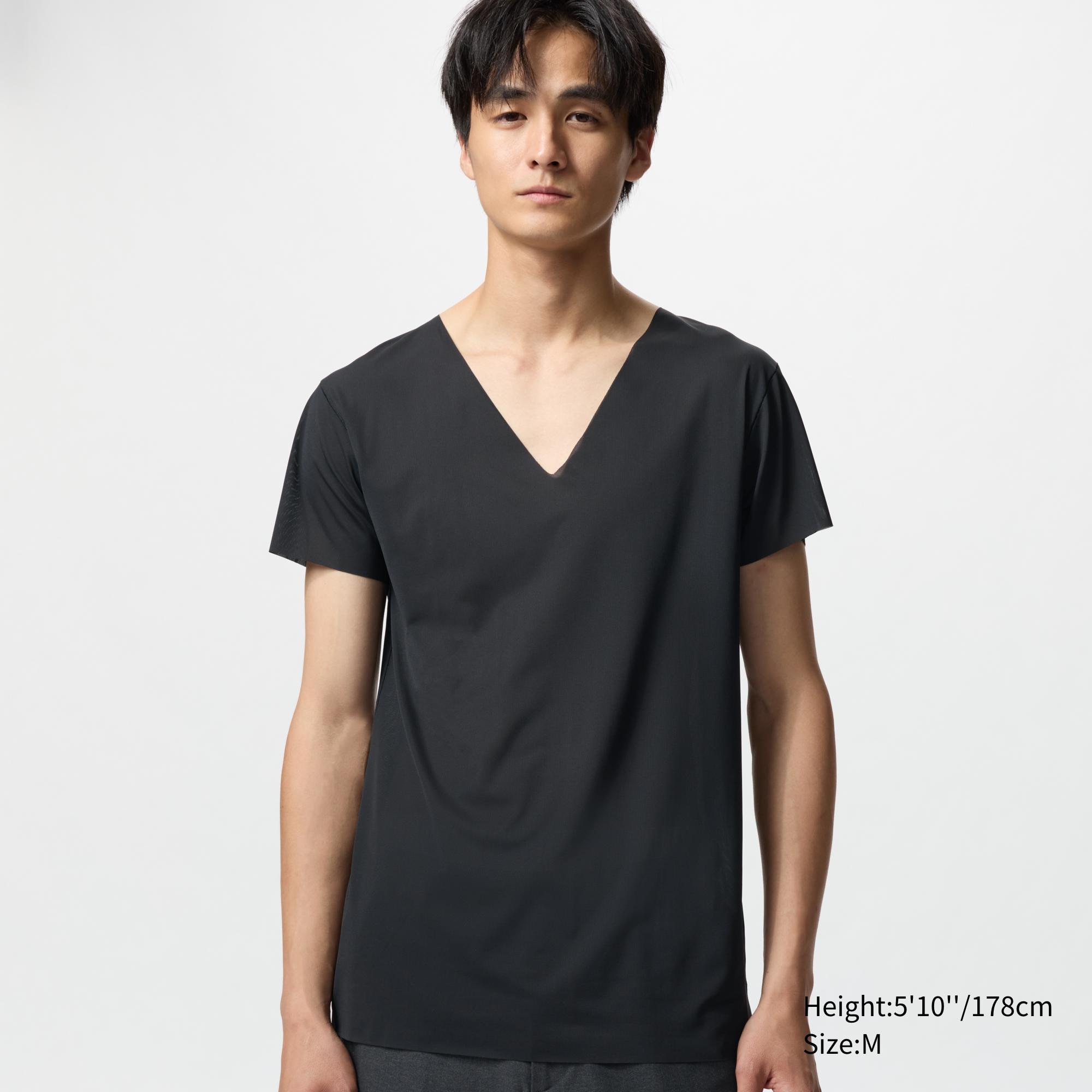 AIRism Anti-Odor Mesh V-Neck T-Shirt