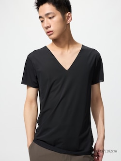AIRism Anti-Odor Mesh T-Shirt | V-Neck