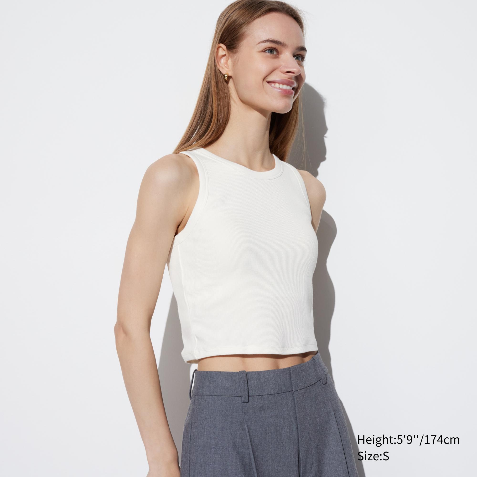 UNIQLO Cropped Ribbed Bra Camisole, Women's Fashion, Tops, Others Tops on  Carousell