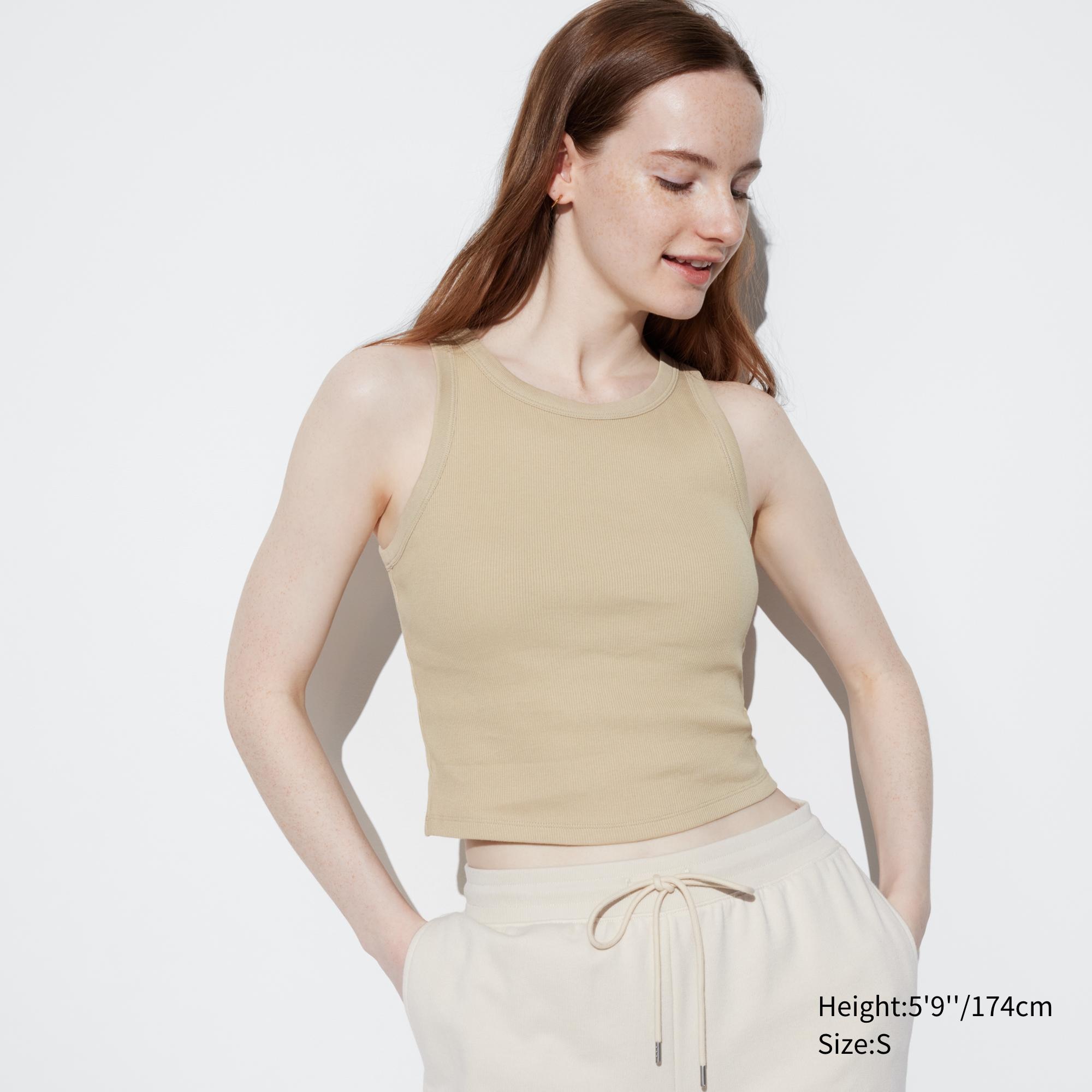 Check styling ideas for「Ribbed Cropped Sleeveless Bra Top」