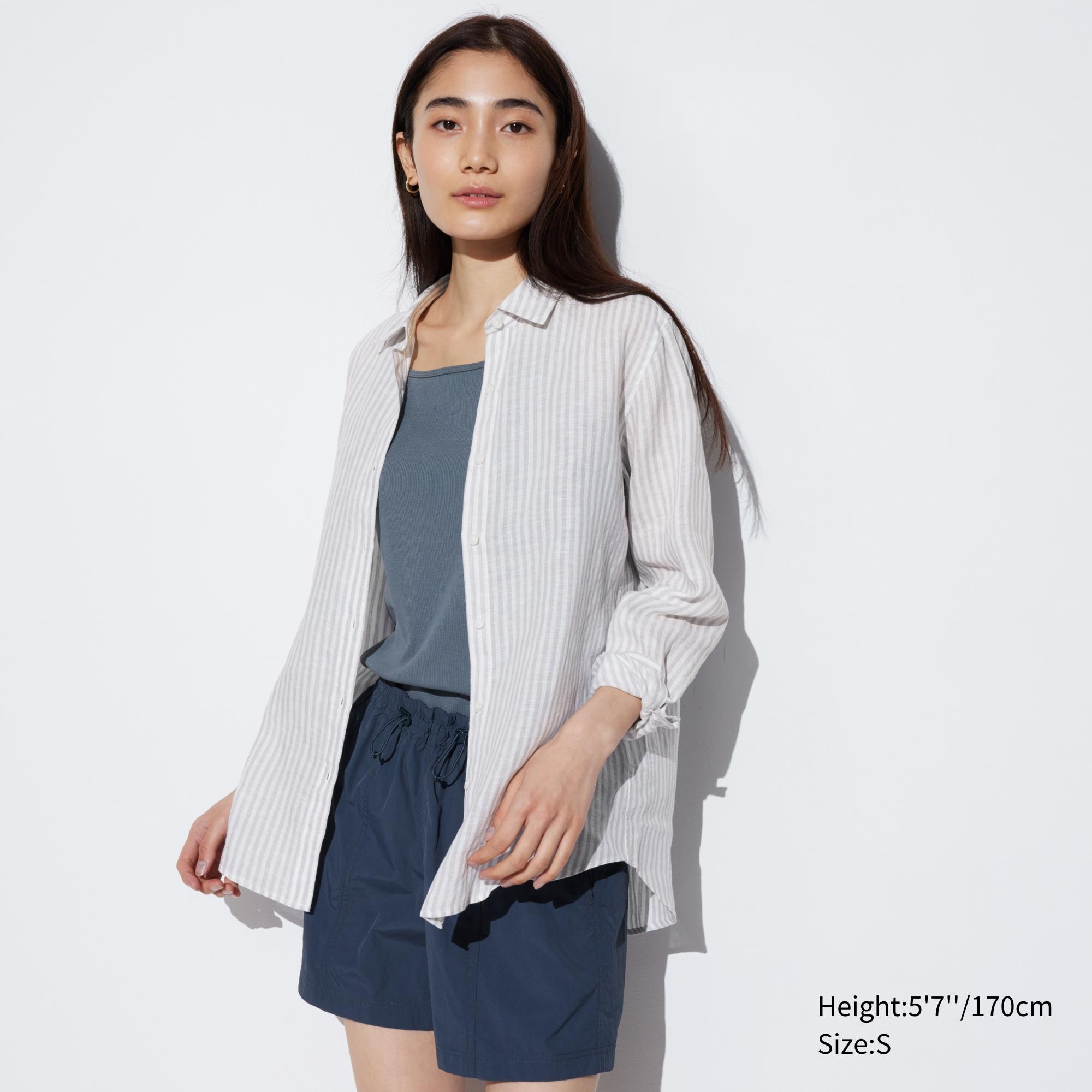 Premium Linen Striped Long-Sleeve Shirt