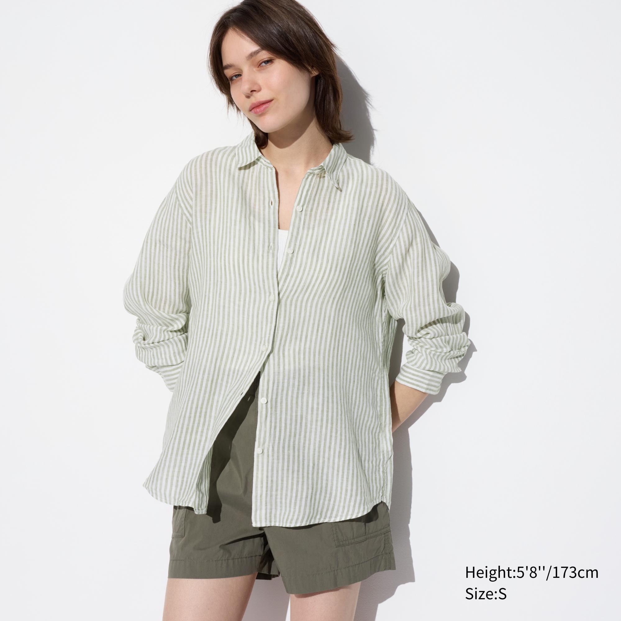 Premium Linen Striped Long-Sleeve Shirt