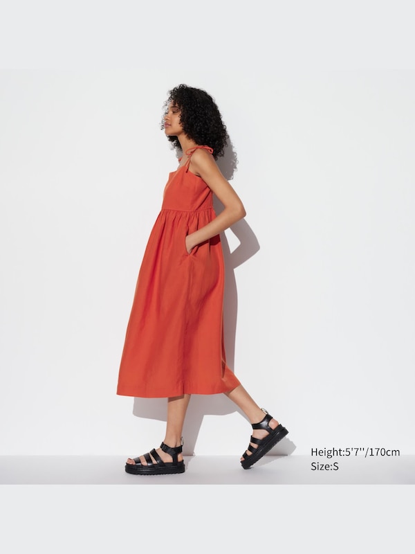 Linen-Blend Camisole Dress