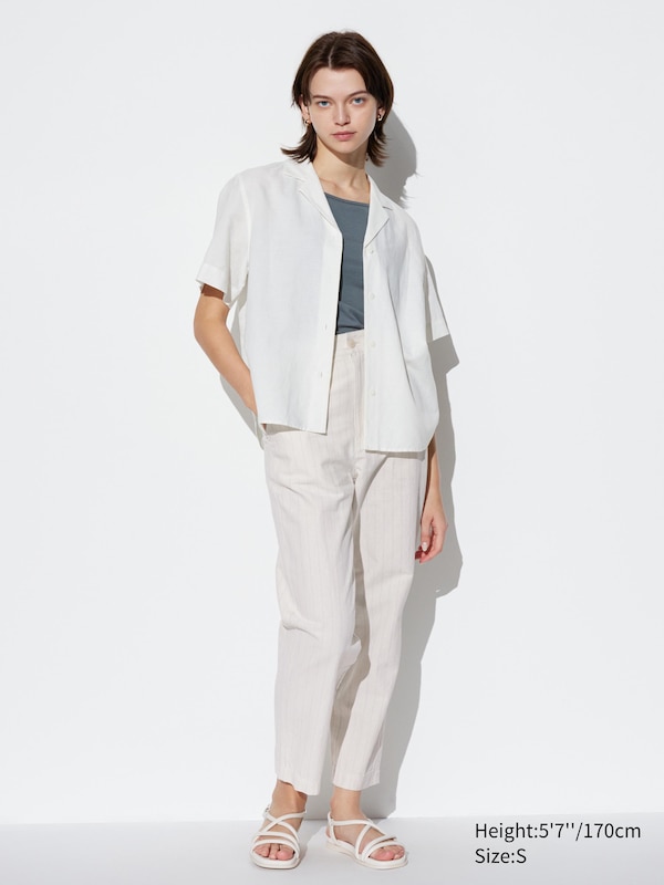 Linen Cotton Striped Tapered Pants | UNIQLO US