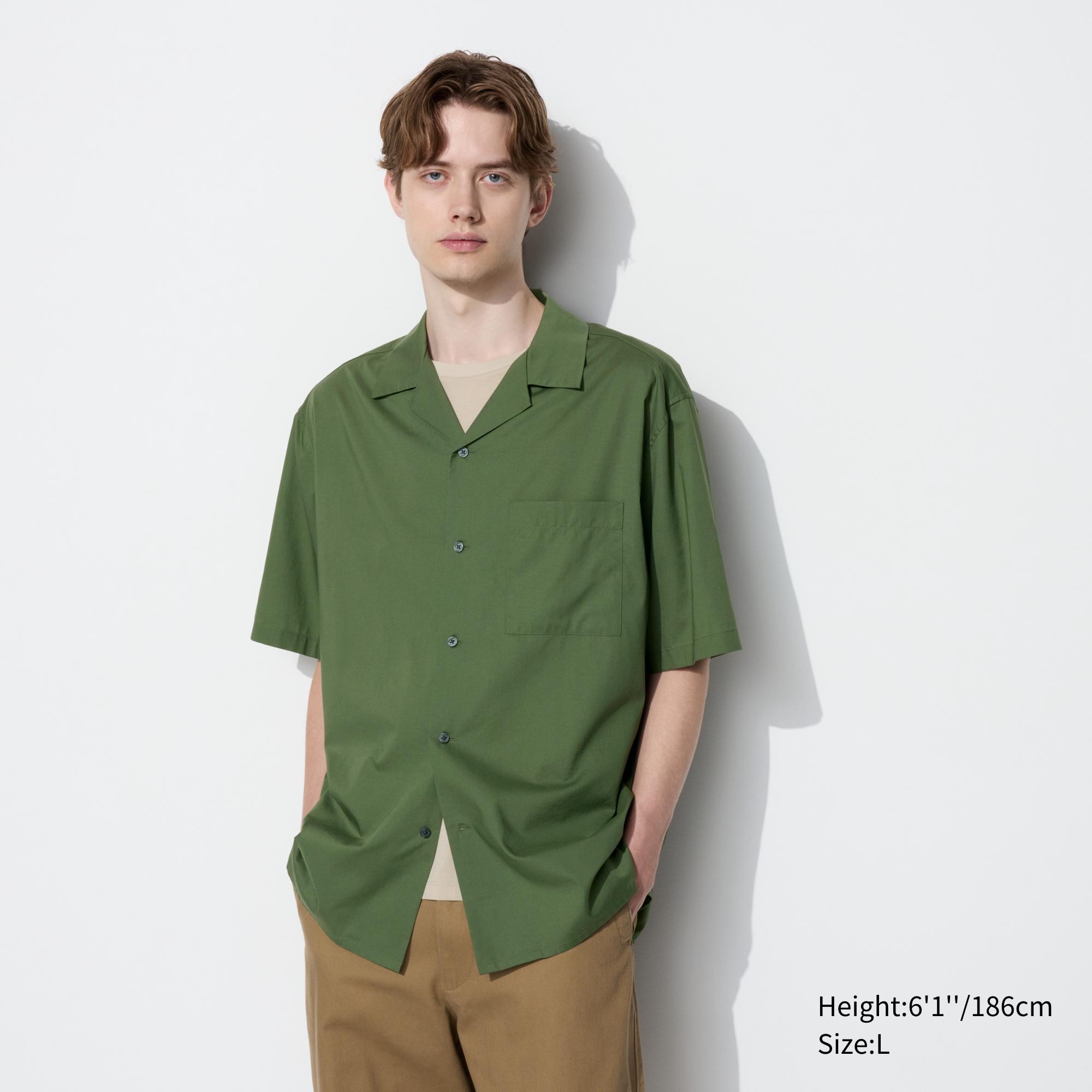 Open Collar Short-Sleeve Shirt