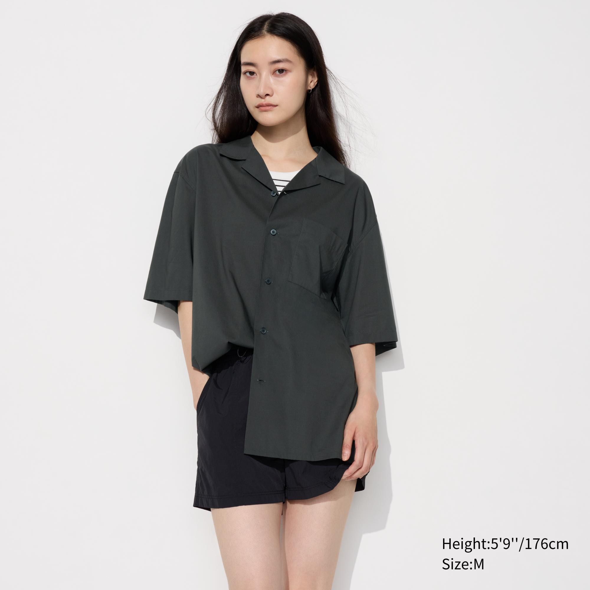 Open Collar Short-Sleeve Shirt