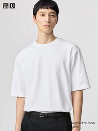 U AIRism Cotton Oversized Crew Neck Half-Sleeve T-Shirt