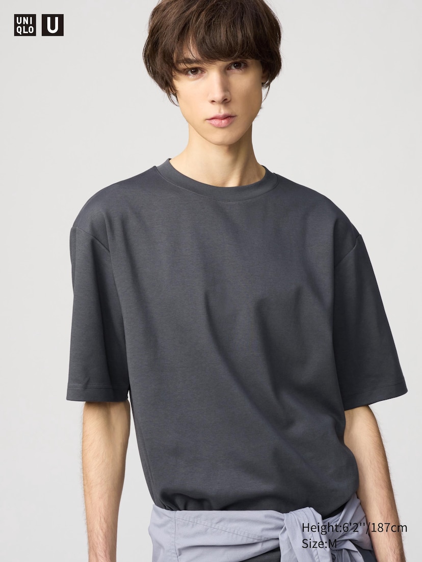 AIRism Cotton Oversized T-Shirt | Half-Sleeve_07