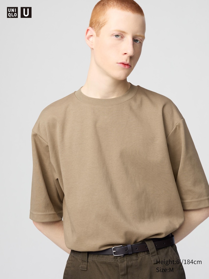 AIRism Cotton Oversized T-Shirt | Half-Sleeve_34