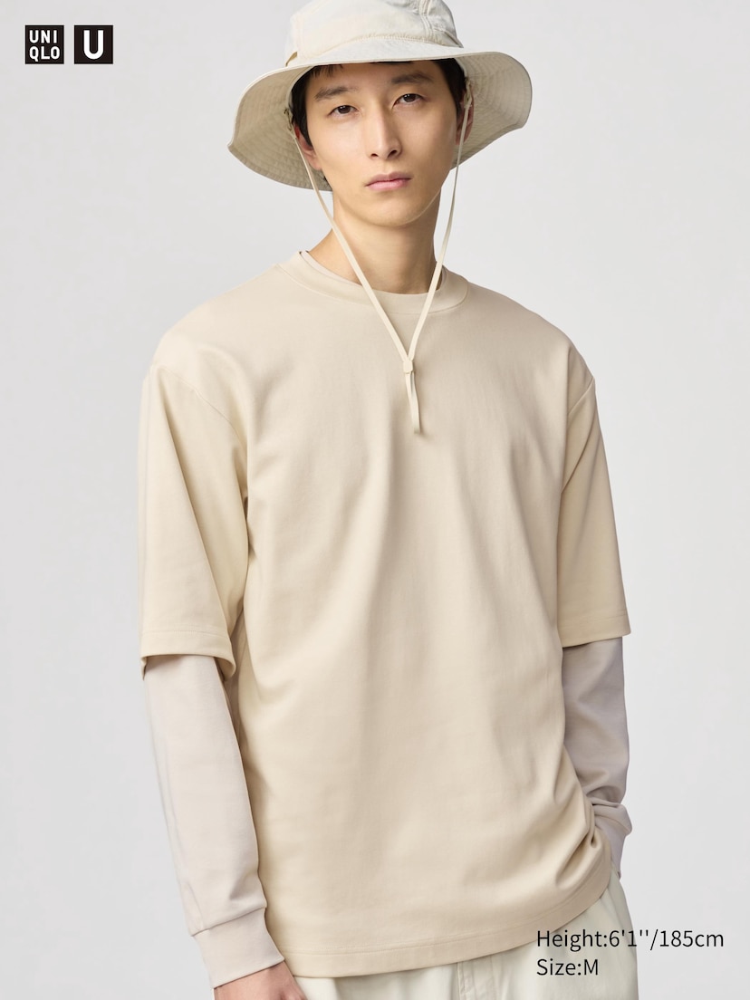AIRism Cotton Oversized T-Shirt | Half-Sleeve_41