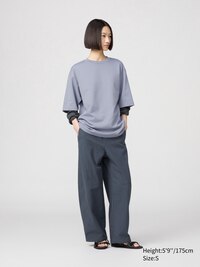 U AIRism Cotton Oversized Crew Neck Half-Sleeve T-Shirt