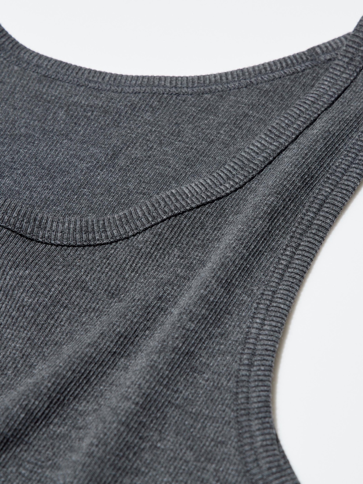 Мужская майка Uniqlo Dry Color в рубчик, цвет: Чёрный — фото 5