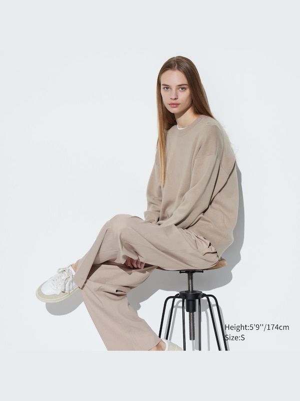 Smooth Cotton Relaxed Crew Neck Sweater