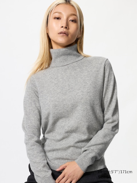 Кашемировая водолазка Uniqlo gray