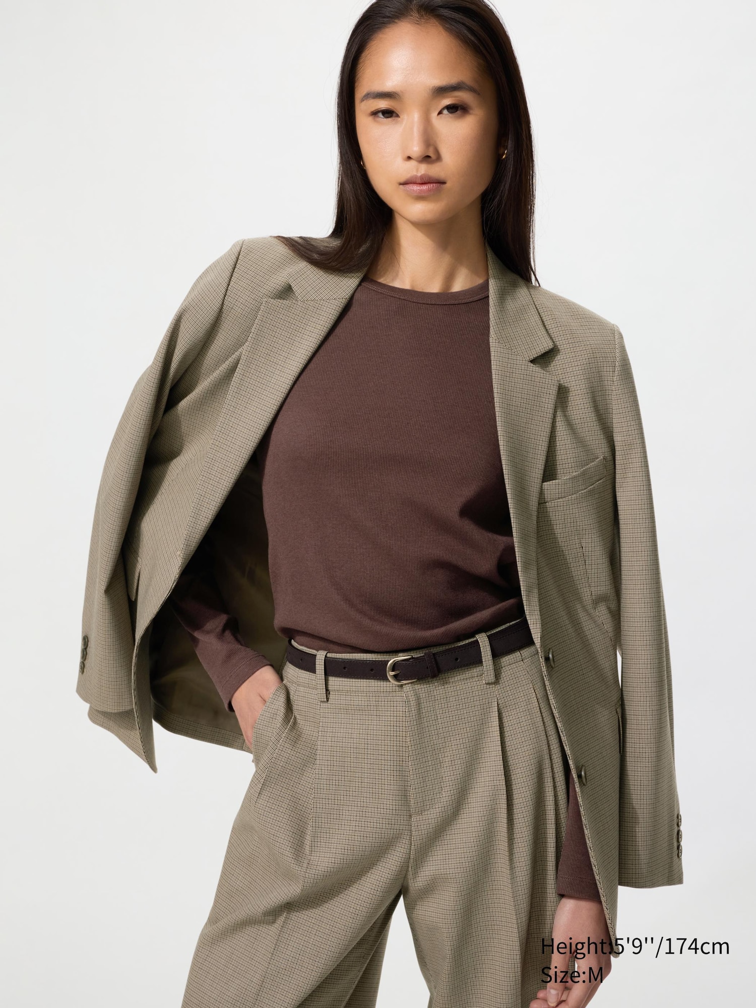 Soft Ribbed T-Shirt | Long Sleeve – BROWN / S