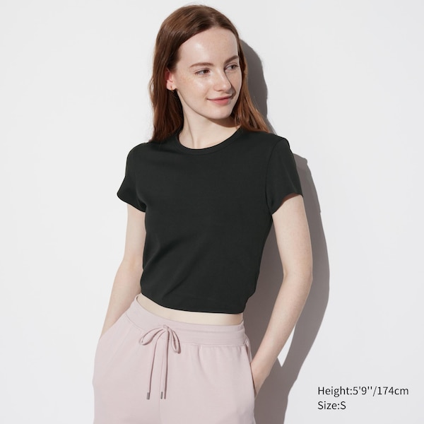 Ultra Stretch AIRism Cropped T-Shirt | UNIQLO US