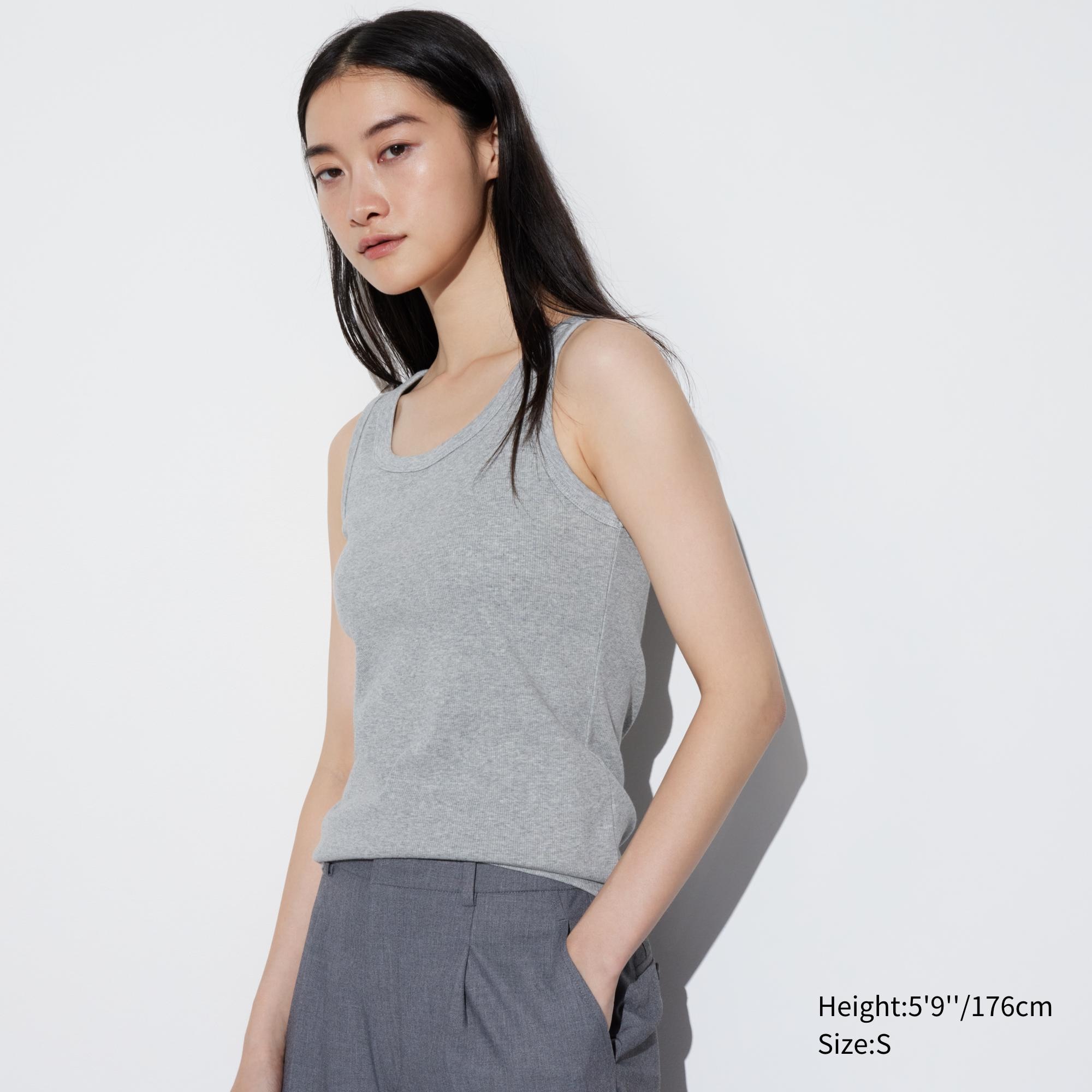 Reviewing the UNIQLO bra tank top 💕 This classic ribbed tank top has