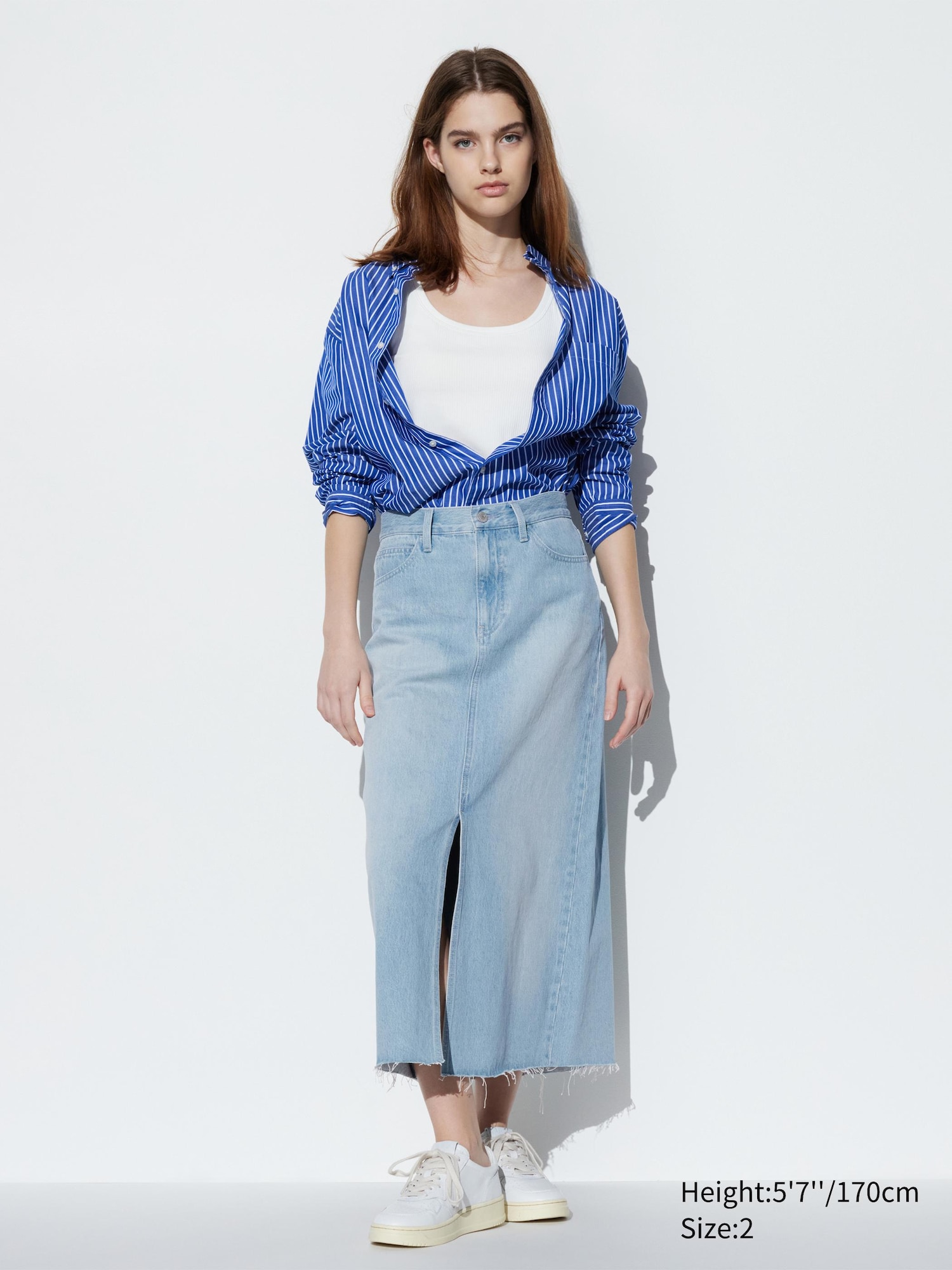 Denim Long Skirt (Raw Hem) | UNIQLO US