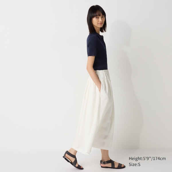 Linen Cotton Gather Skirt | UNIQLO US