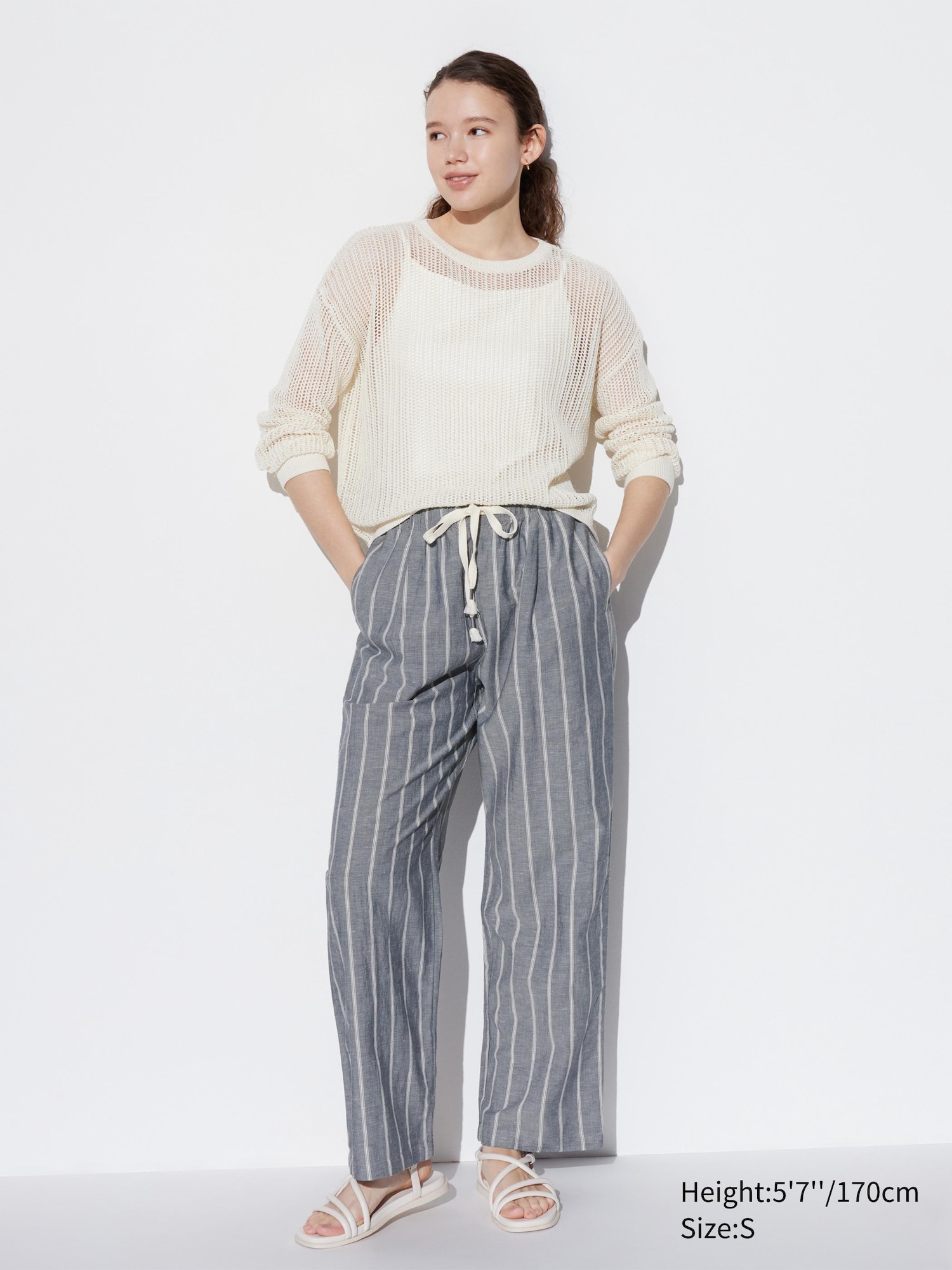 Striped Linen Blend Easy Pants | UNIQLO US