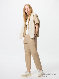 Cotton Relaxed Ankle Pants