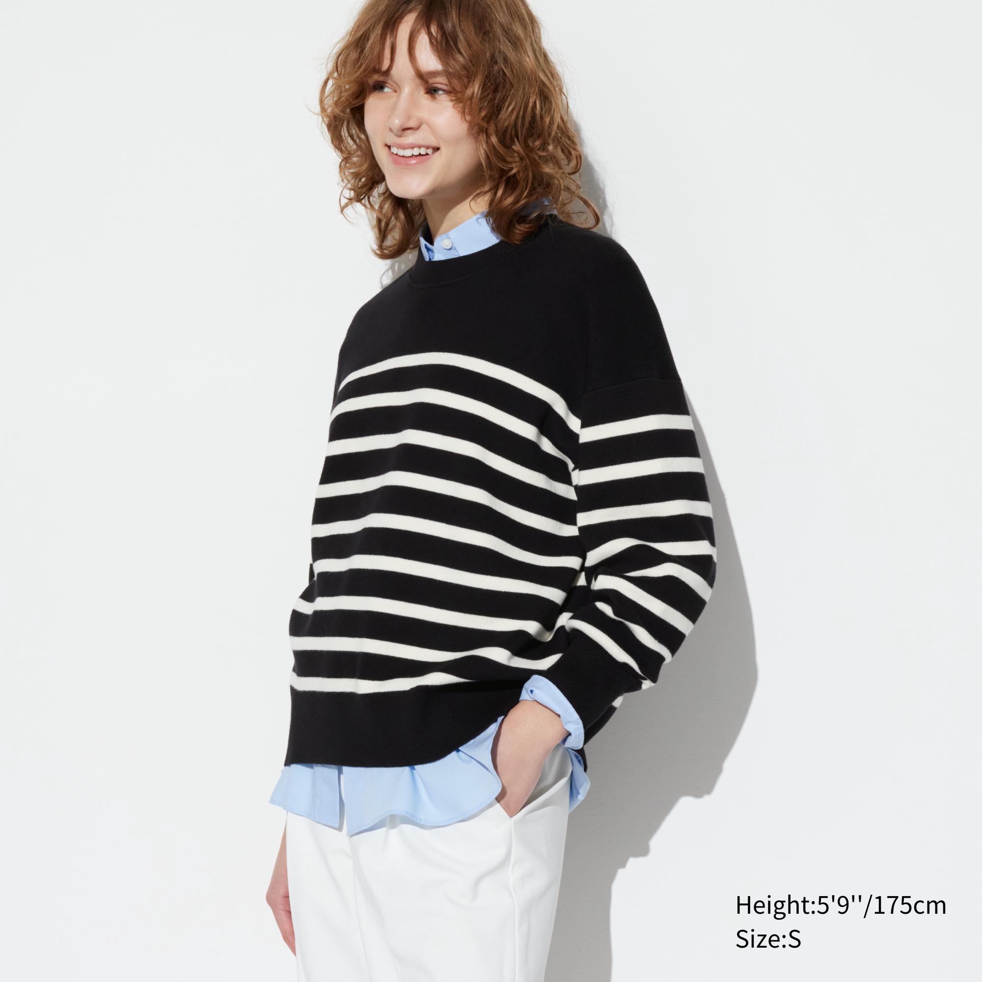 Smooth Cotton Long Sleeve Crew Neck Sweater