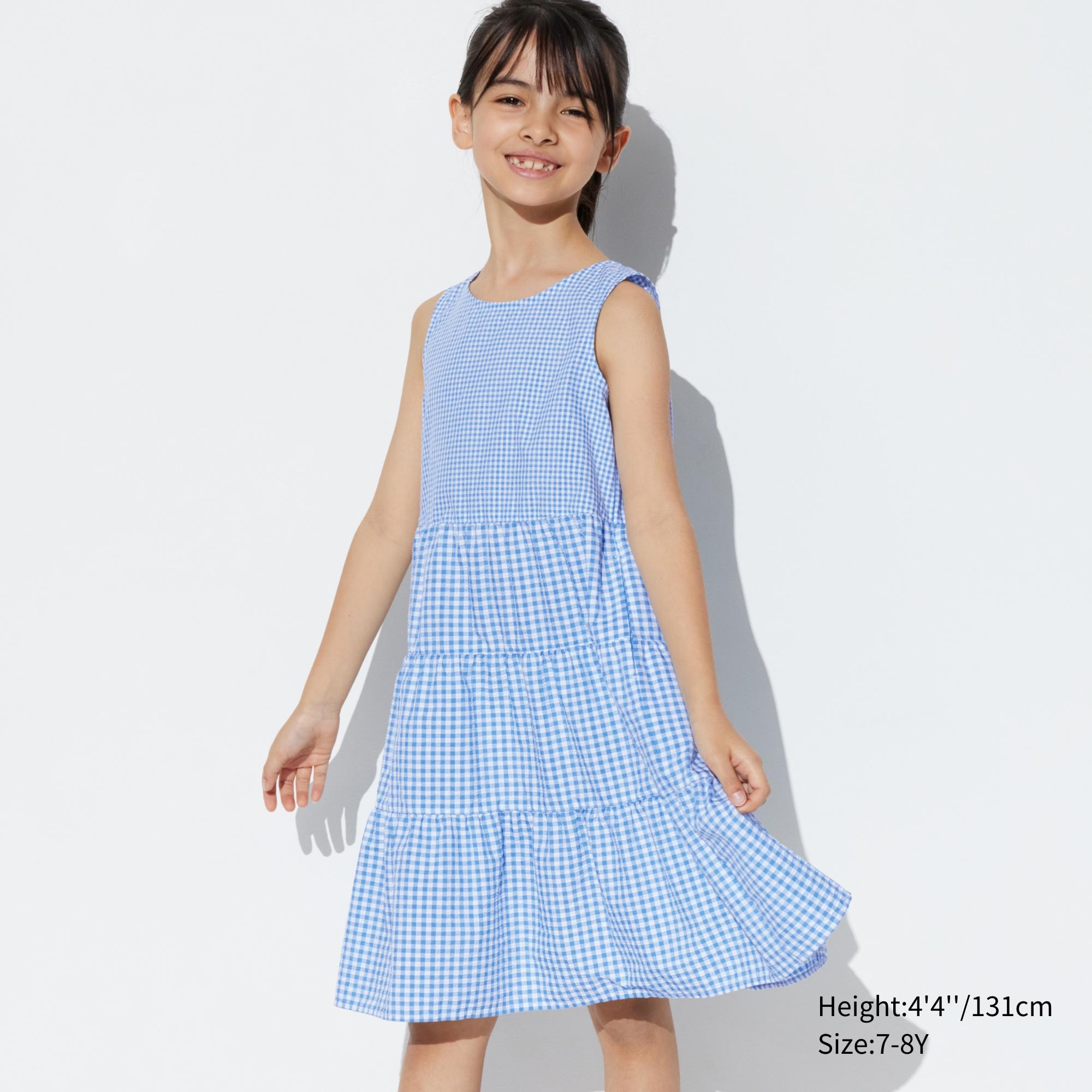 Seersucker Tiered Sleeveless Dress