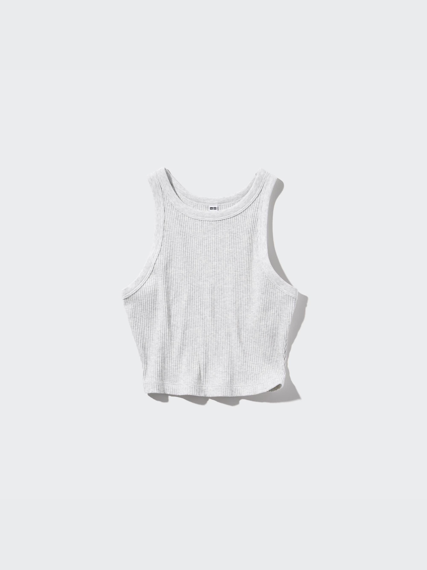 【HYKE】CROPPED TANK TOP GRAY HYKE】CROPPED TANK TOP GRAY Cropped Raw Hem Rib Tank | Light
