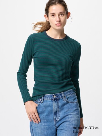 Soft Ribbed Striped Crew Neck Long Sleeve T-Shirt