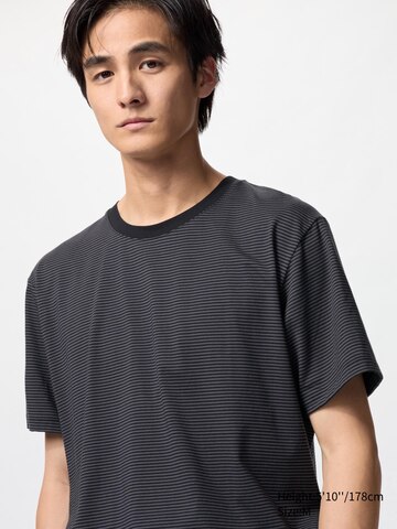 AIRism Cotton Striped Crew Neck T-Shirt (Contrast Trim)