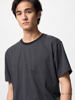 AIRism Cotton T-Shirt | Striped | Contrast Trim