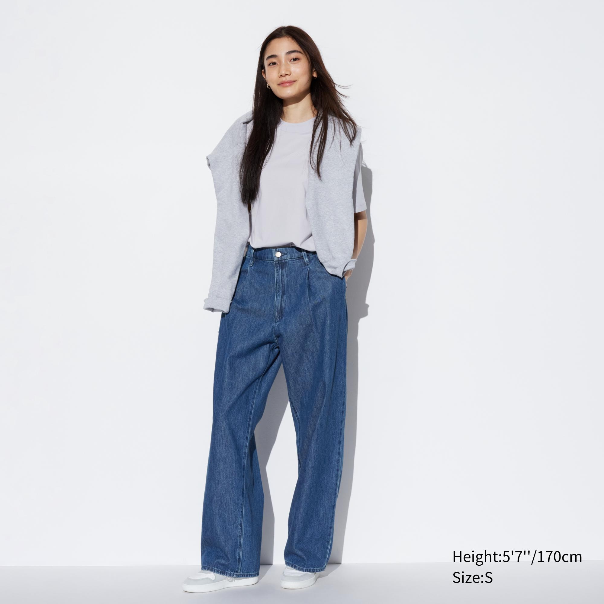 Drapey Denim Pleated Pants