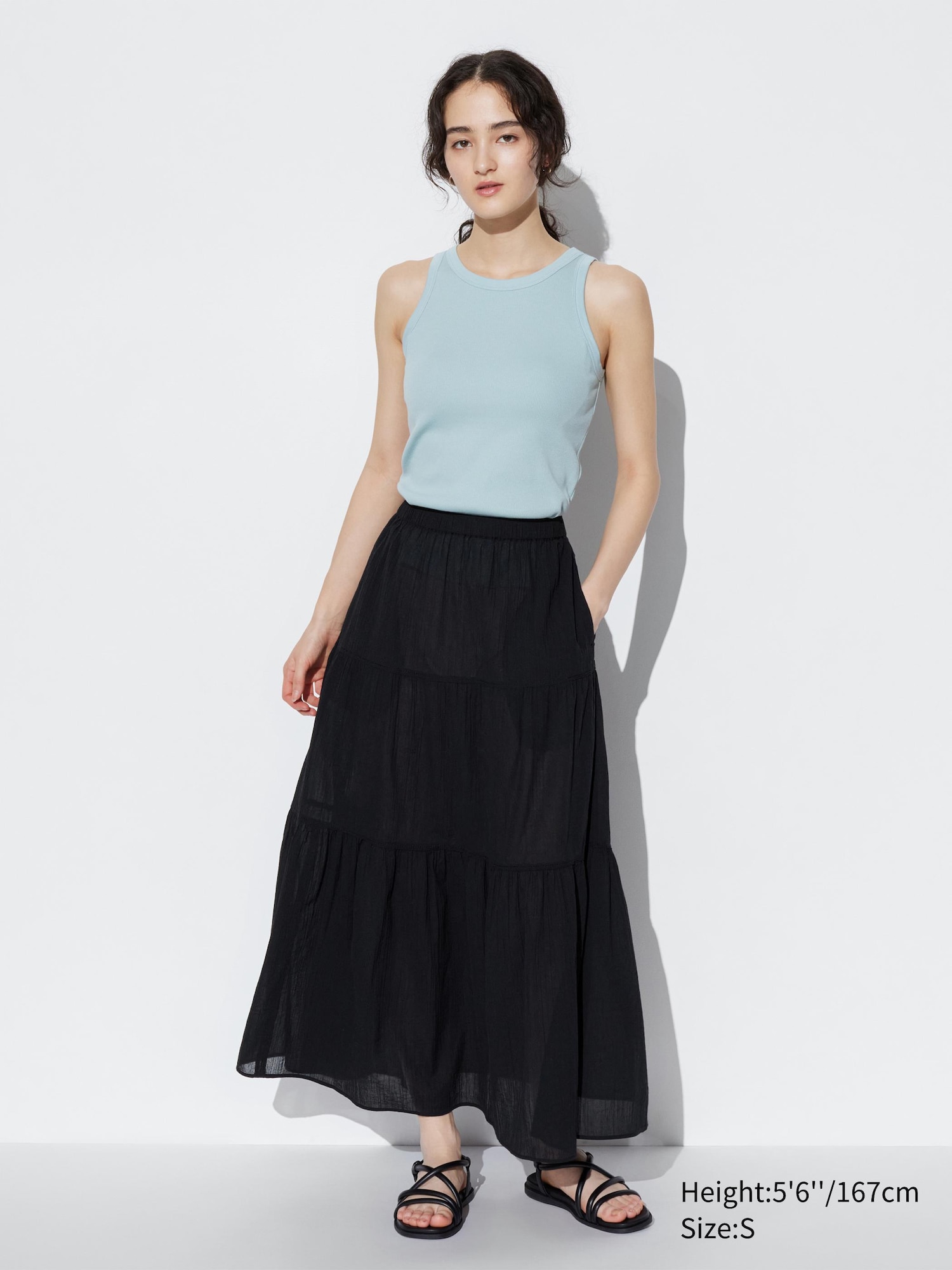 Crinkle Cotton Tiered Skirt UNIQLO US