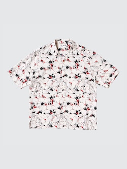 Open Collar Shirt | Short Sleeve | Japanese Auspicious Symbol Print
